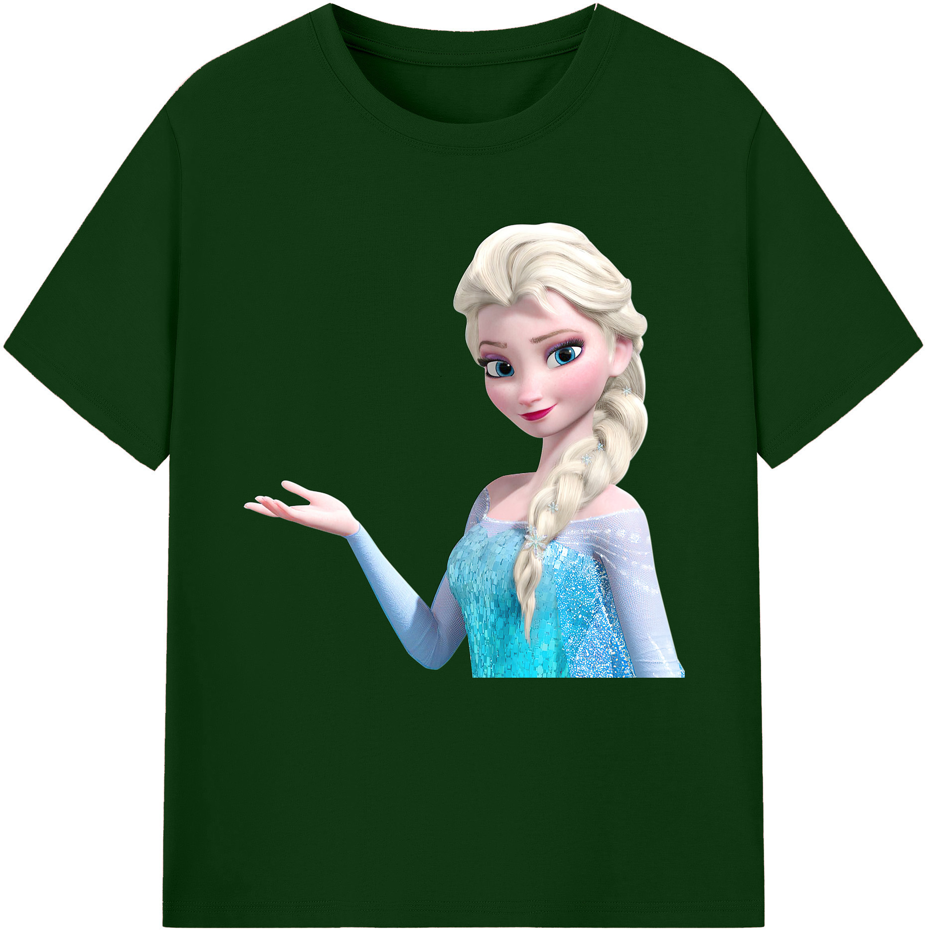 （画像用） アナと雪の女王 アンナ エルサ Frozen Anna Elsa 綿100％半袖Tシャツ（フロントプリント）
